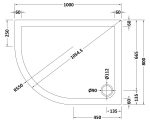 Slip Resistant Offset Quadrant Shower Tray LH 1000 x 800mm - Image 2