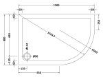 Slip Resistant Offset Quadrant Shower Tray RH 1200 x 800mm - Image 2