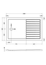 Slip Resistant Rectangular Walk-In Shower Tray 1400 x 900mm - Image 2