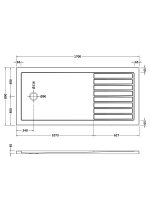 Slip Resistant Rectangular Walk-In Shower Tray 1700 x 800mm - Image 2