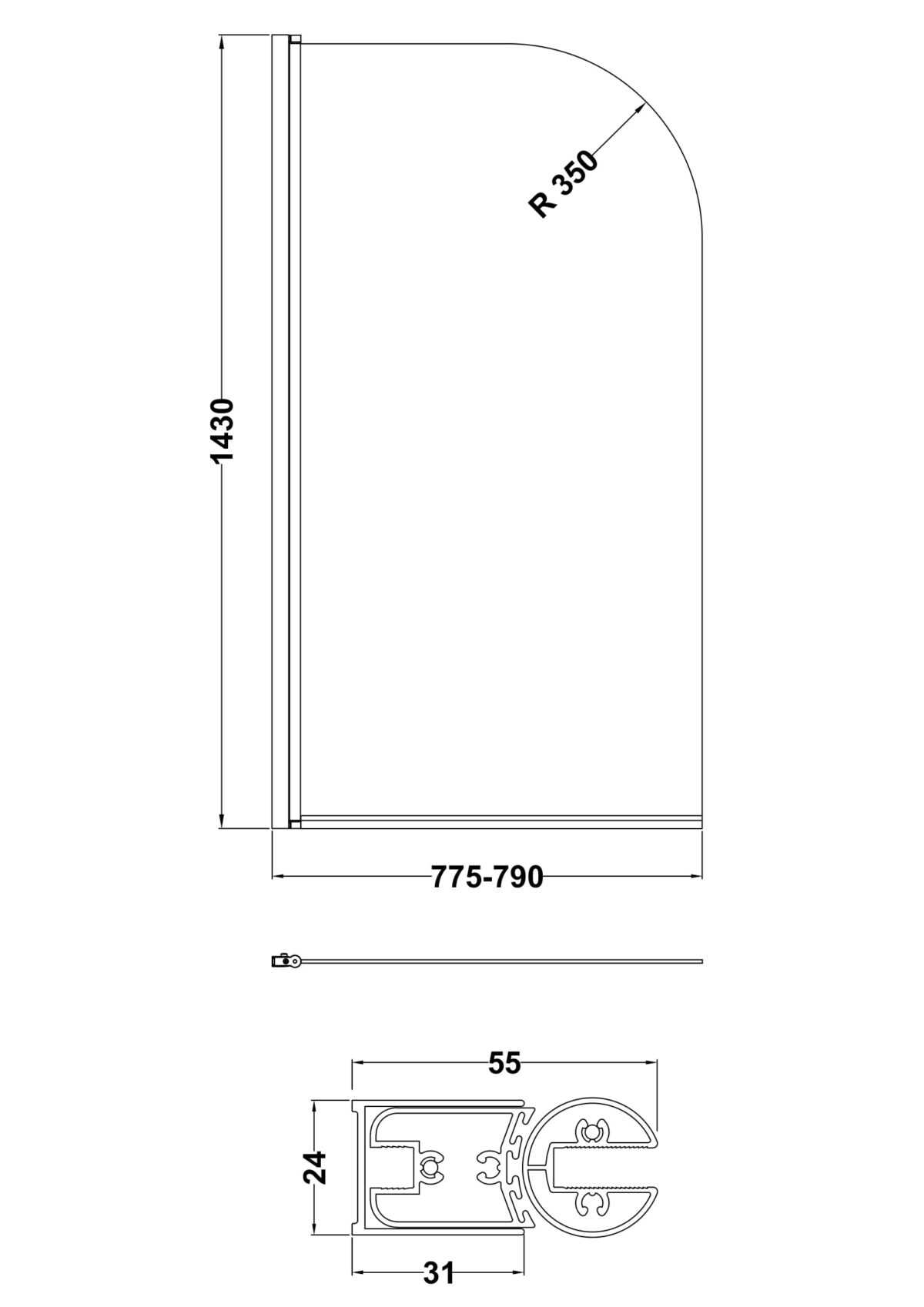 Round Bath Screen - 6mm - Image 3