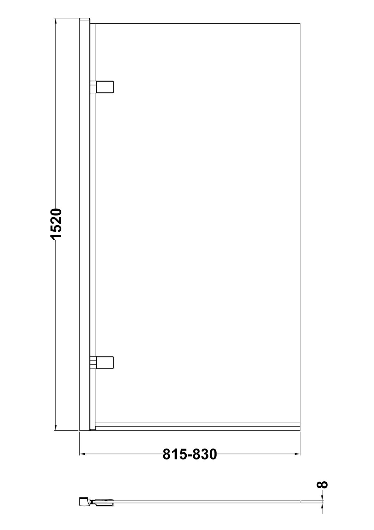 Square Hinged Bath Screen - Image 3