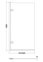 Square Hinged Bath Screen - 8mm - Image 3