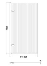 Square Hinged Fluted Bath Screen - 8mm - Image 3