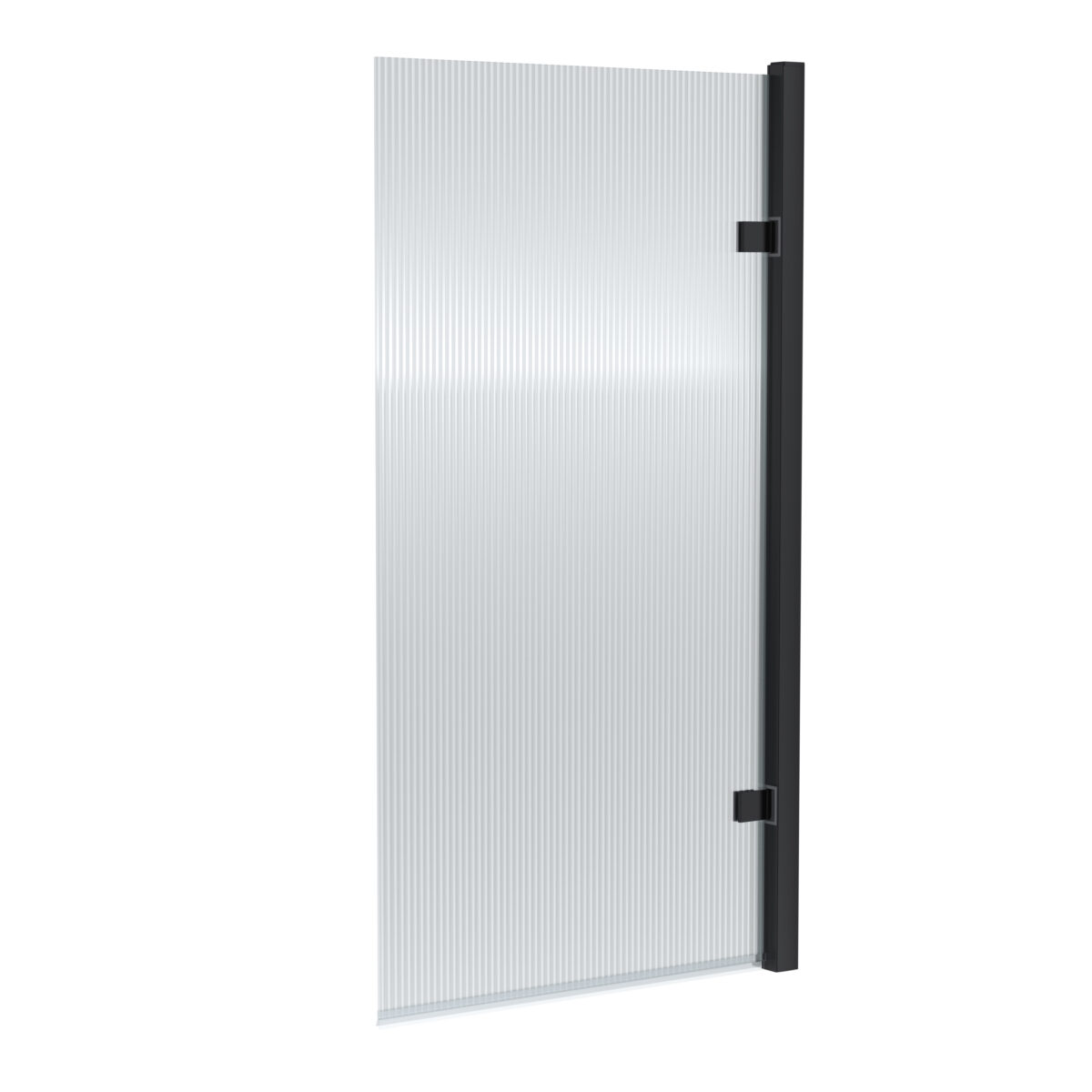 Square Hinged Fluted Bath Screen - 8mm - Image 1