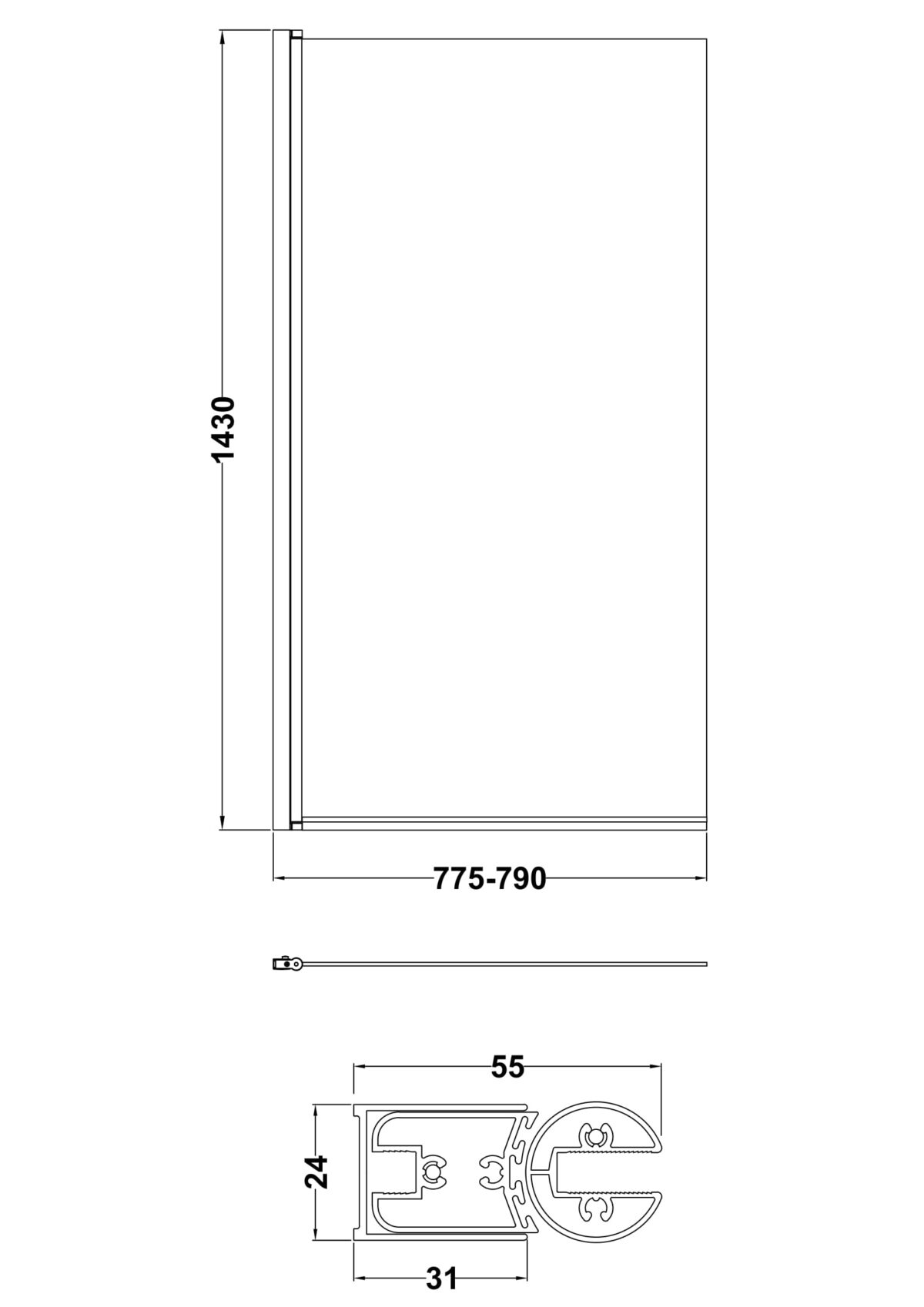 Square Bath Screen - Image 3