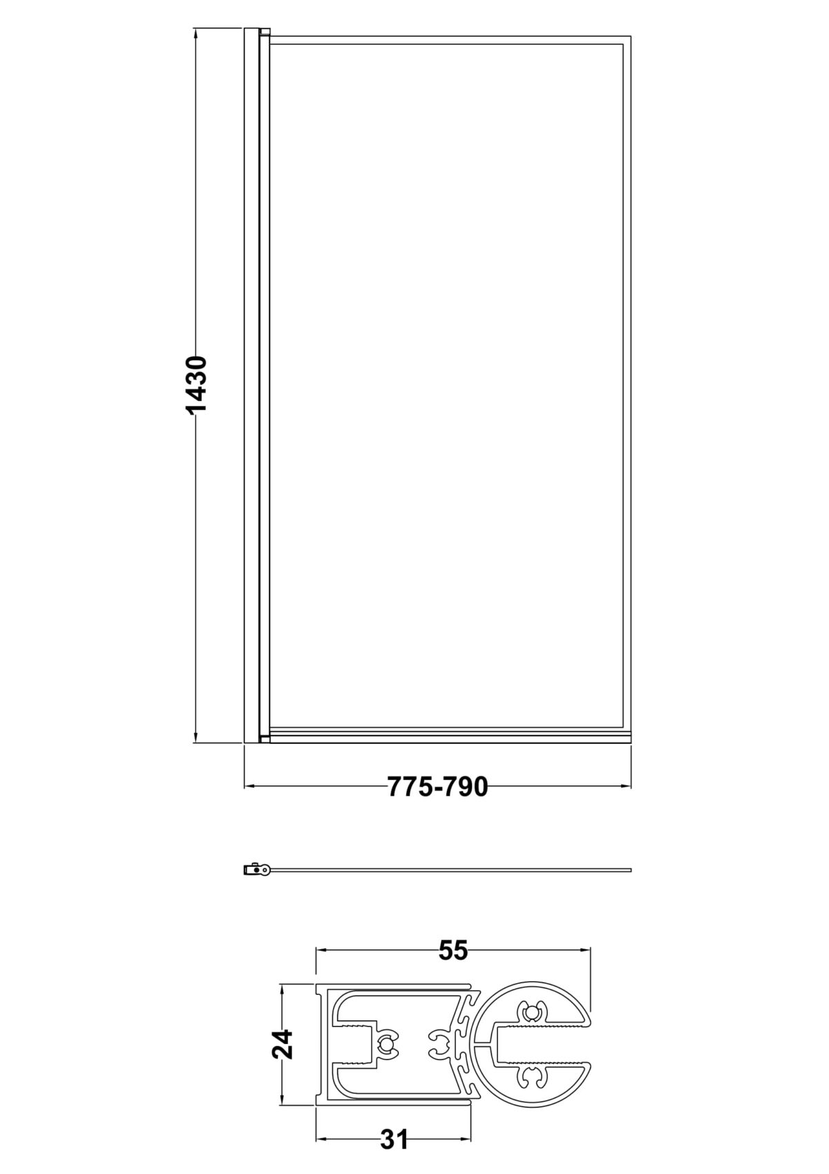 Outer Framed Bath Screen - Image 3