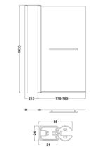 Square Bath Screen With Fixed Panel & Rail - Image 3