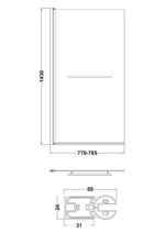 Square Bath Screen With Rail - Image 3
