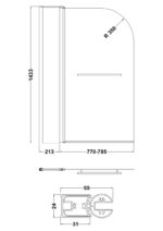 Round Bath Screen Fixed Panel & Rail - Image 3