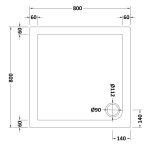 Square Shower Tray 800 x 800mm - Image 2