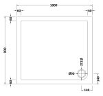Rectangular Shower Tray 1000 x 900mm - Image 2