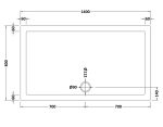 Rectangular Shower Tray 1400 x 800mm - Image 2