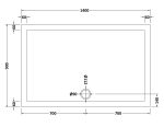 Rectangular Shower Tray 1400 x 900mm - Image 2