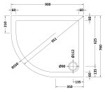 Offset Quadrant Shower Tray 900 x 760mm LH - Image 2