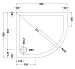 Offset Quad Shower Tray RH 900 x 800mm - Image 2