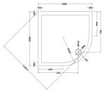Quad Shower Tray 1000 x 1000mm - Image 2