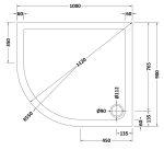 Offset Quad Shower Tray 1000 x 900mm LH - Image 2