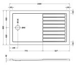 Rectangular Walk-In Shower Tray 1400 x 800 - Image 3