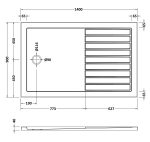 Rectangular Walk-In Shower Tray 1400 x 900 - Image 3