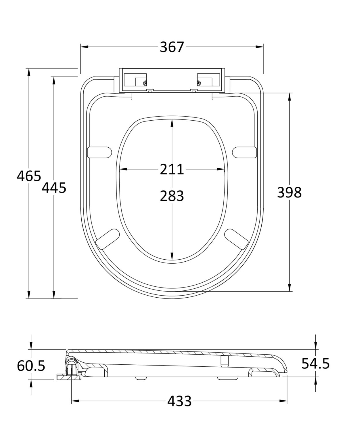 D Shaped Soft Close Toilet Seat - Image 2