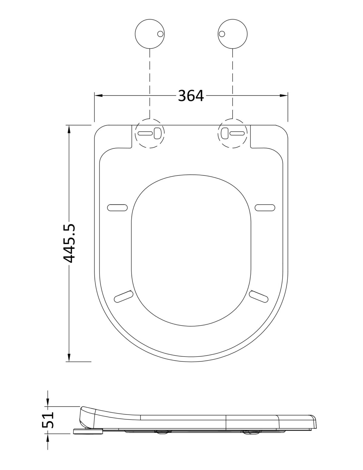 D Shaped Soft Close Toilet Seat - Image 2