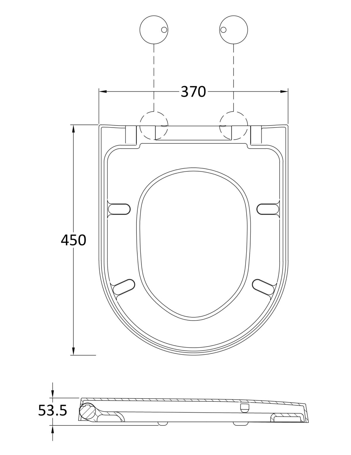 D Shaped Soft Close Toilet Seat - Image 2