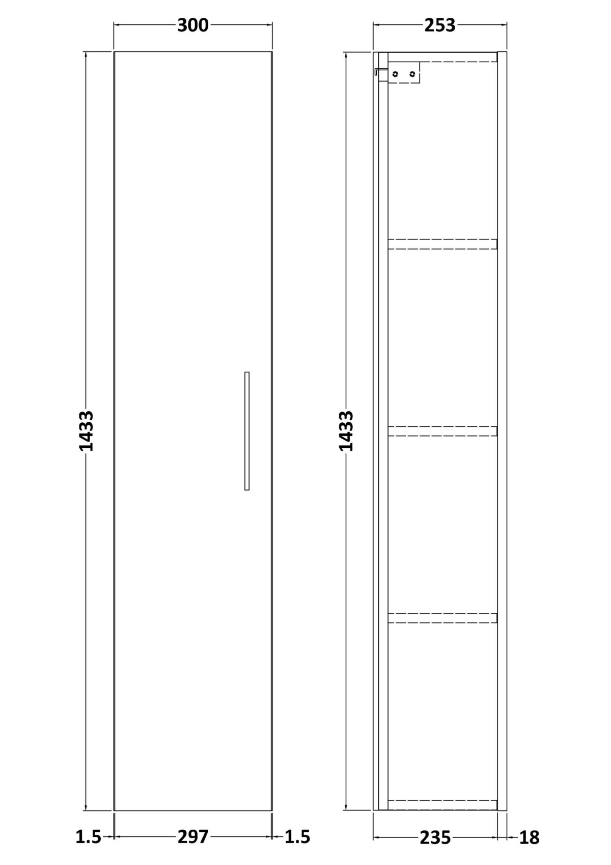 300mm Tall Unit (1 Door) - Image 3