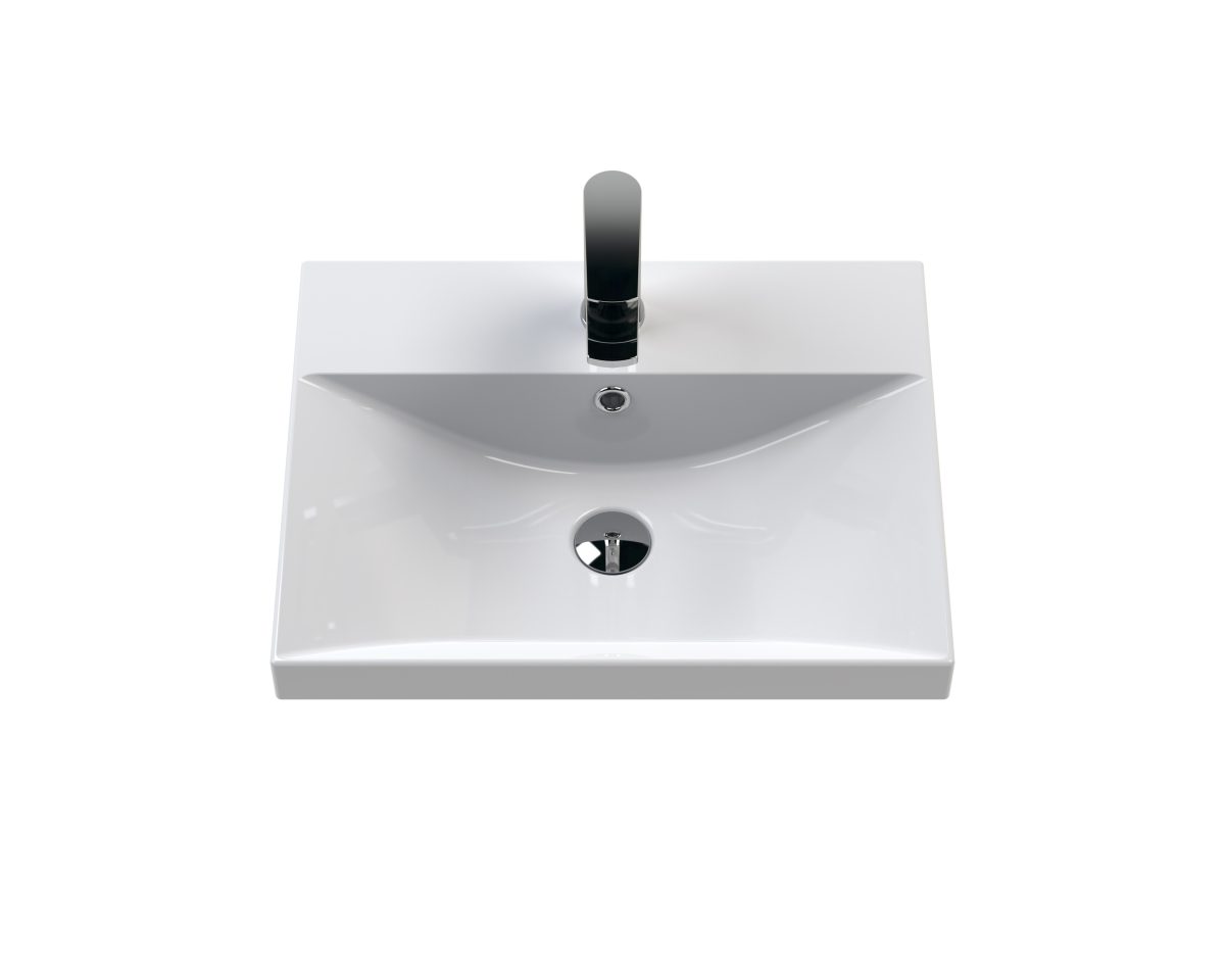 500mm Wall Hung 2 Drawer Vanity & Basin 3 - Image 2