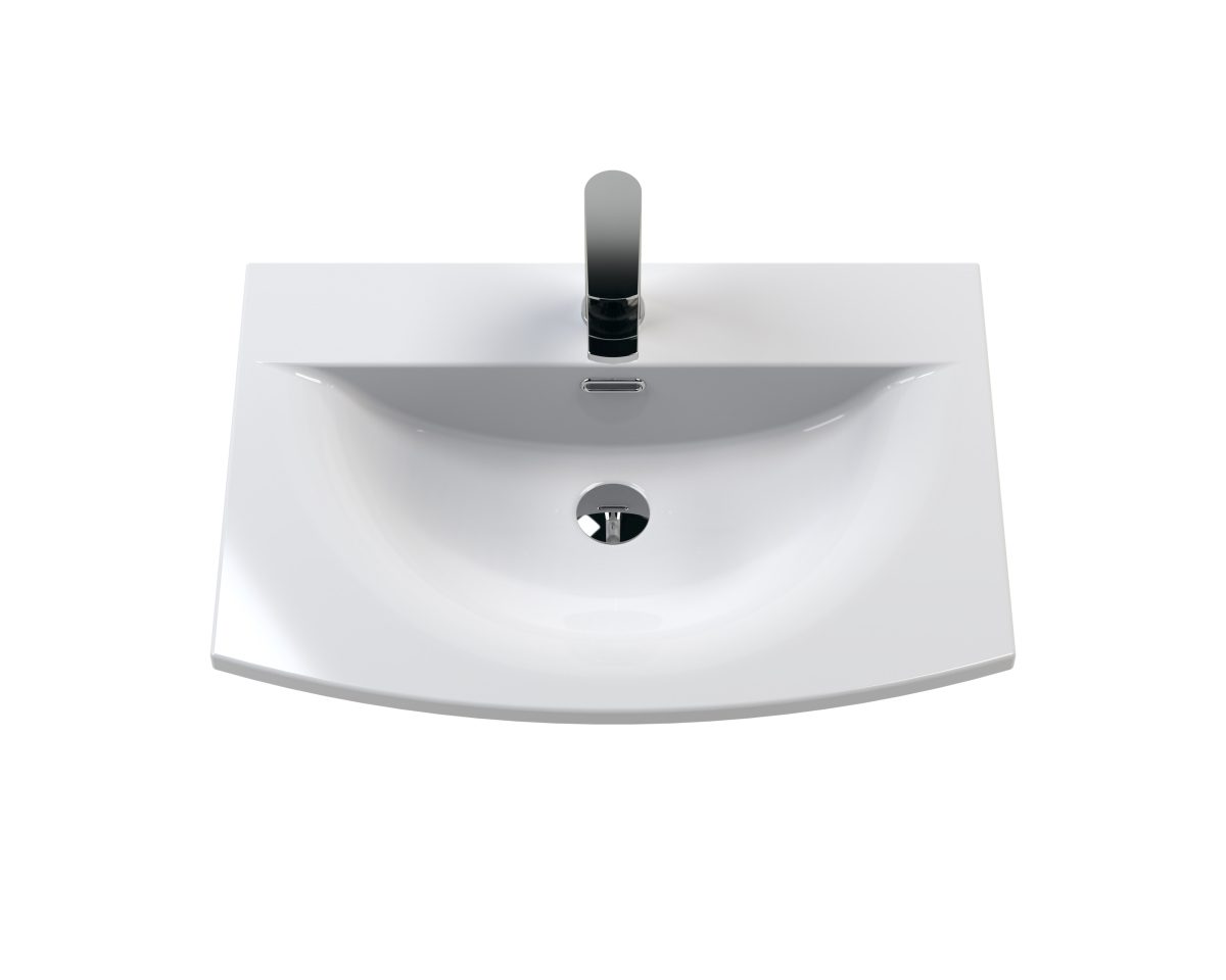 600mm Wall Hung Single Drawer Vanity & Basin 4 - Image 2
