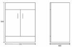 500mm Floor Standing Cabinet & Mid-Edge Basin - Image 3