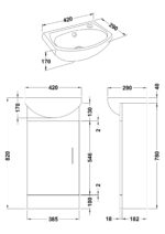 420mm Cabinet & Basin - Image 2