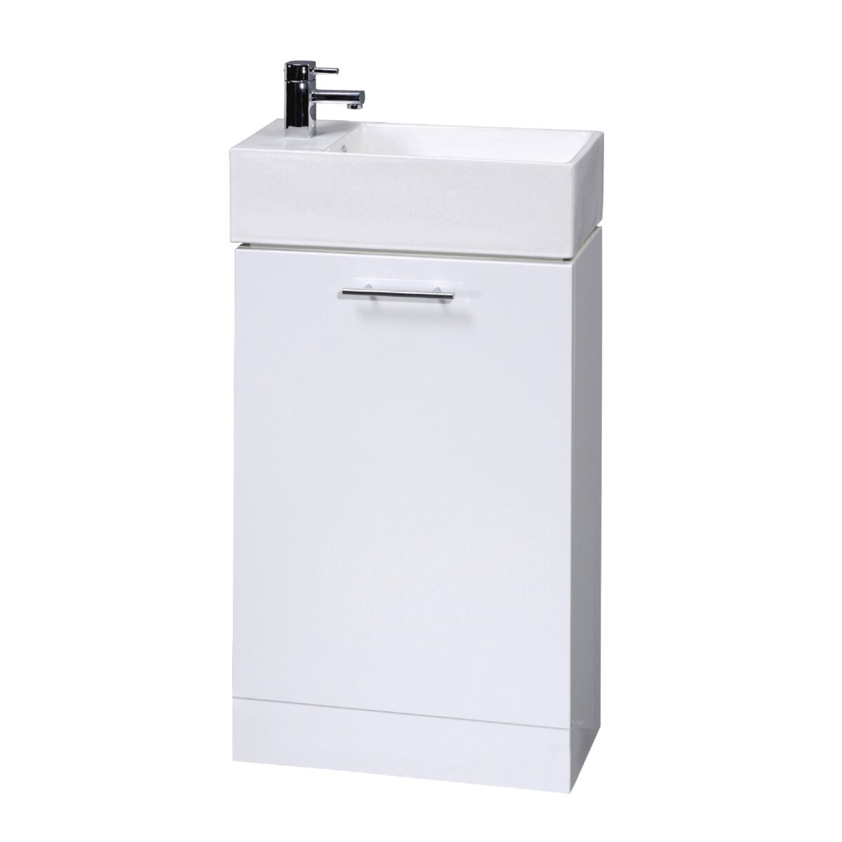 White Compact Cabinet & Basin - Image 1