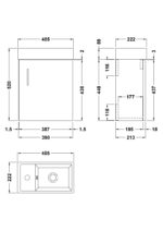 400mm Wall Hung Vanity & Basin - Image 3