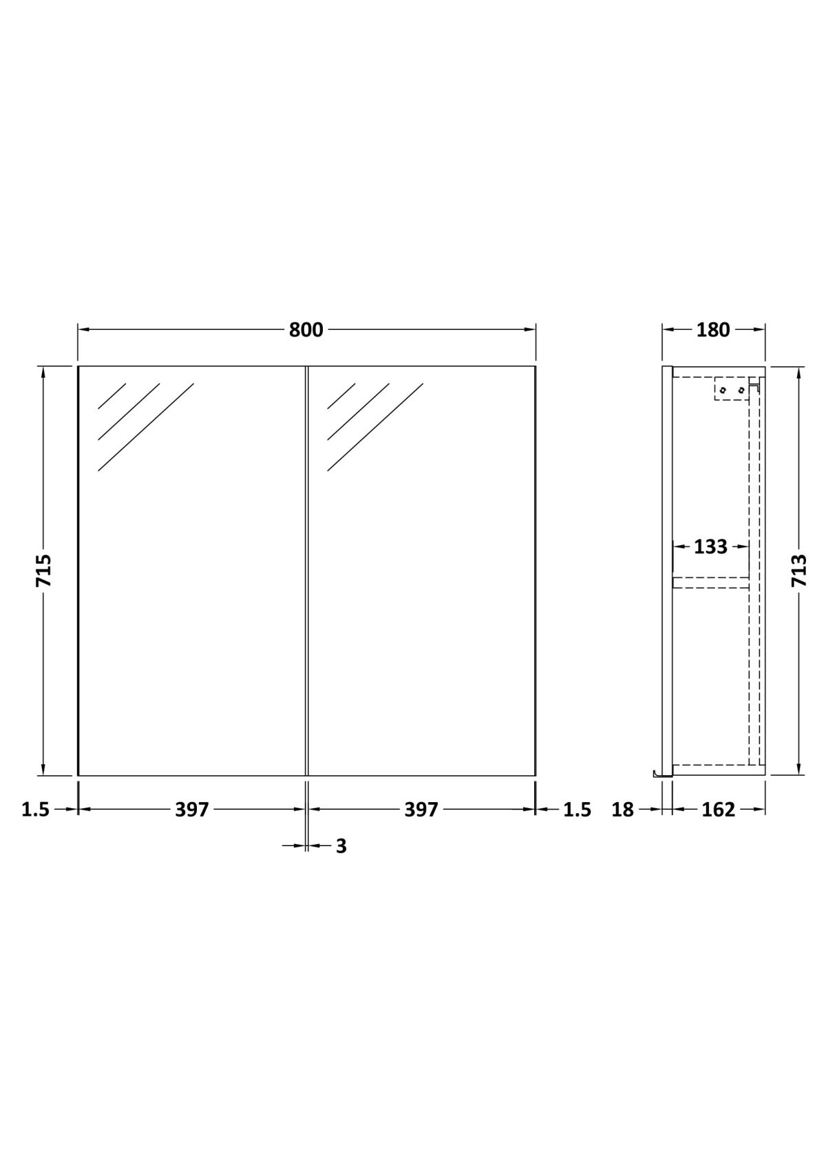 800mm Mirror Unit (50/50) - Image 2