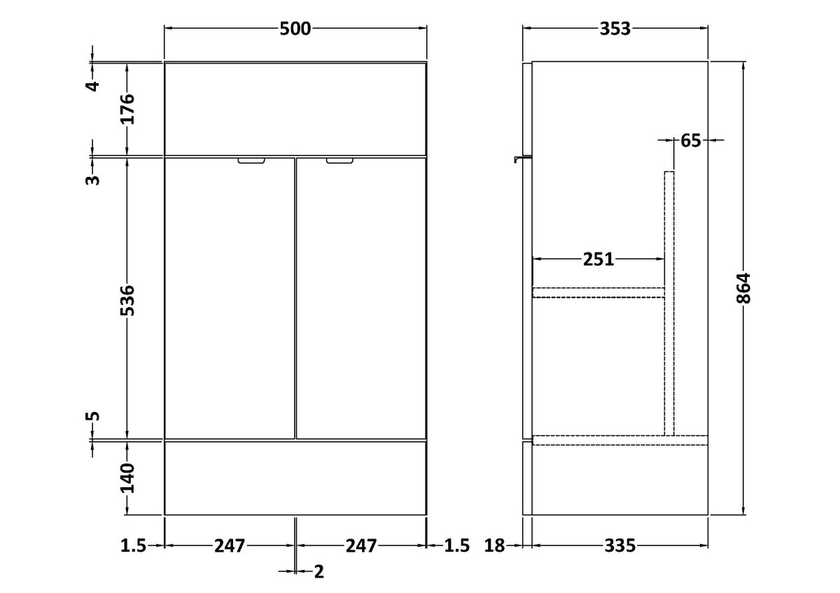 500mm Vanity Unit - Image 2