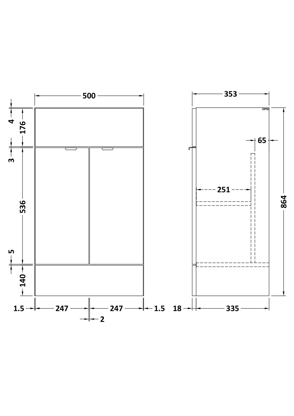 500mm Vanity Unit - Image 3