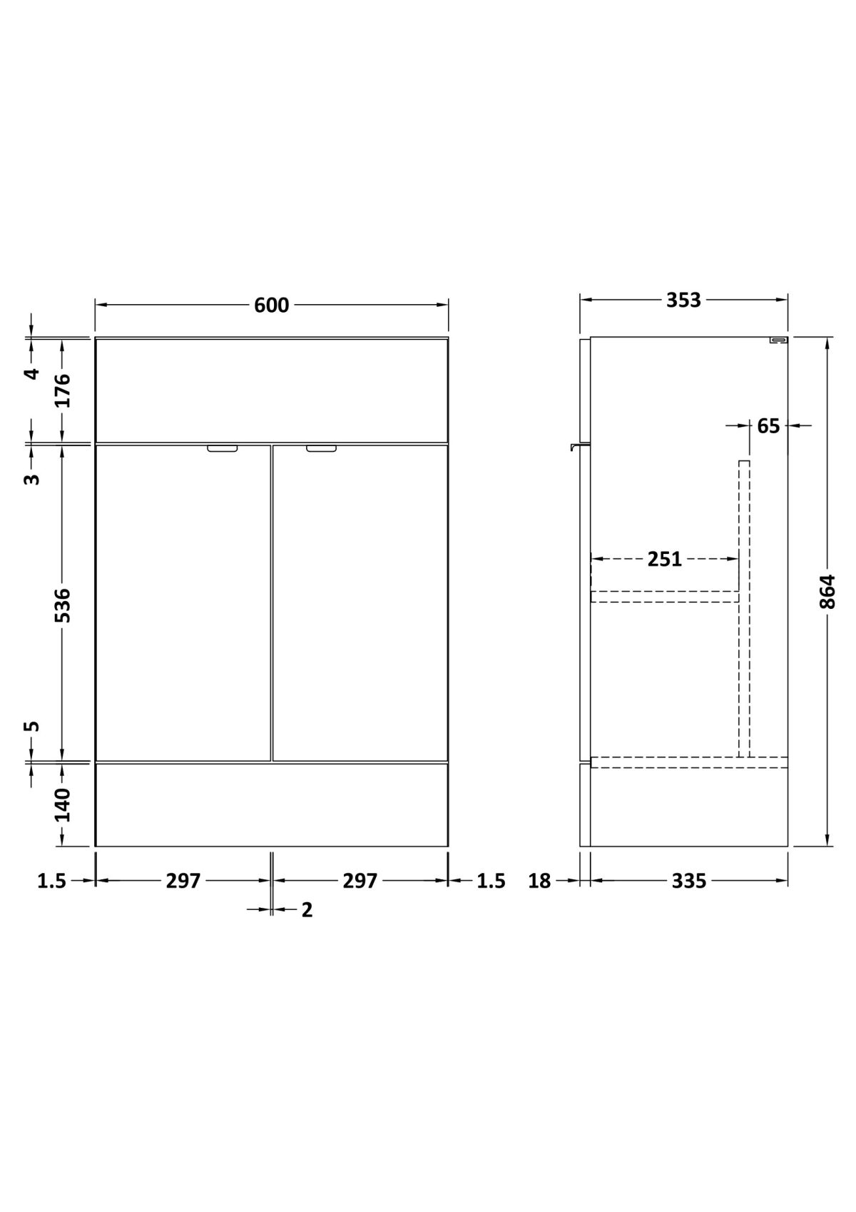 600mm Vanity Unit - Image 3