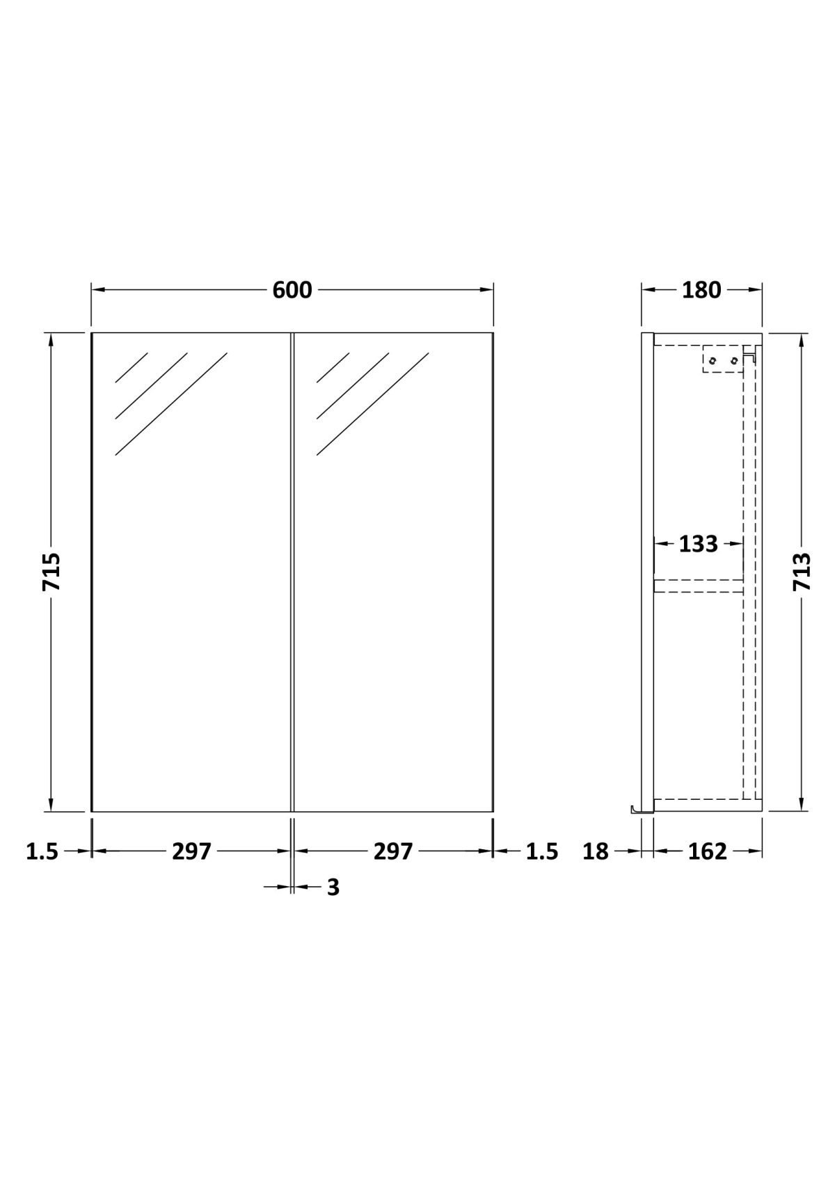 600mm Mirror Unit (50/50) - Image 3