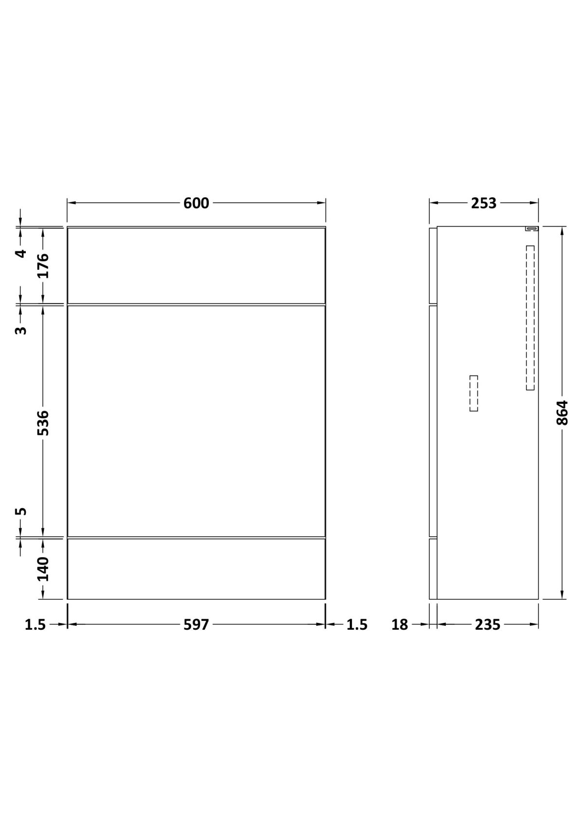 600mm WC Unit - Compact - Image 2