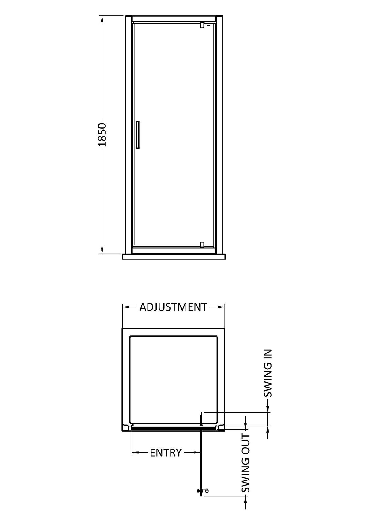 Pacific 760mm Pivot Door - Image 4