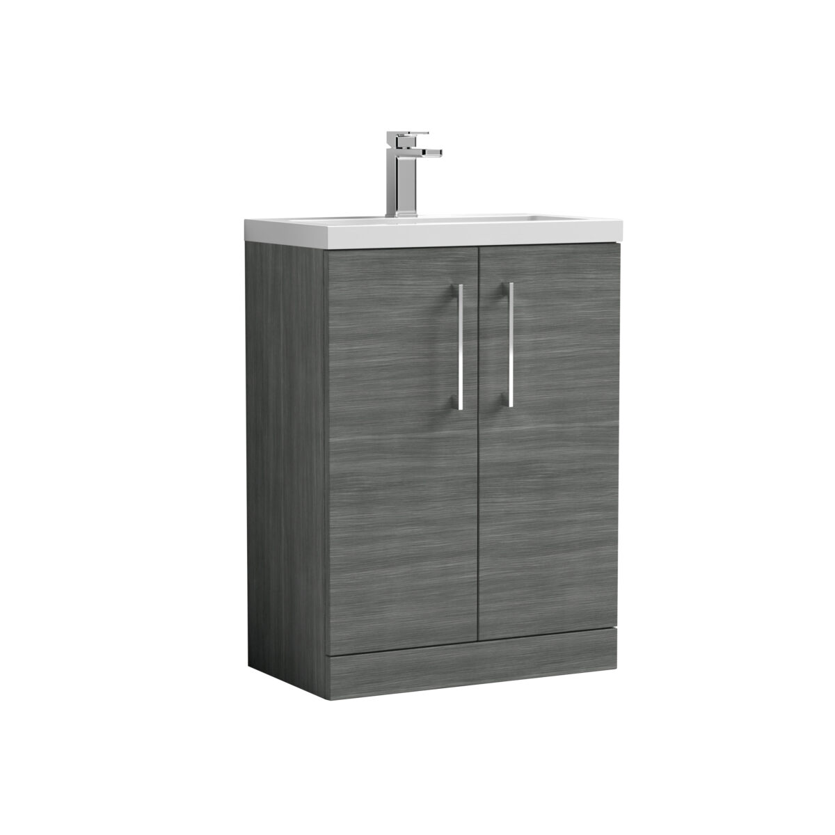600mm Floor Standing 2 Door Vanity & Ceramic Basin - Image 1