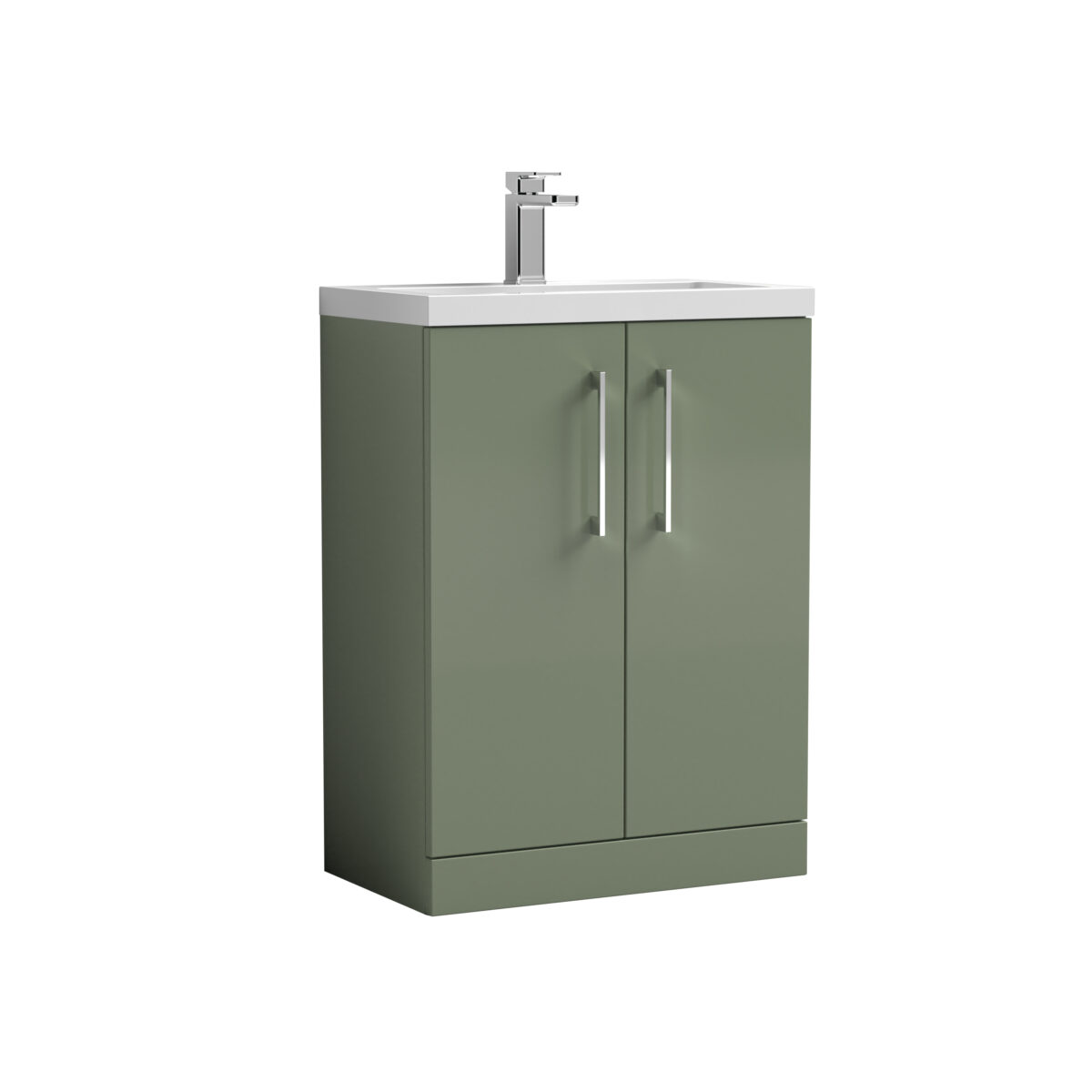 600mm Floor Standing 2 Door Vanity & Ceramic Basin - Image 1