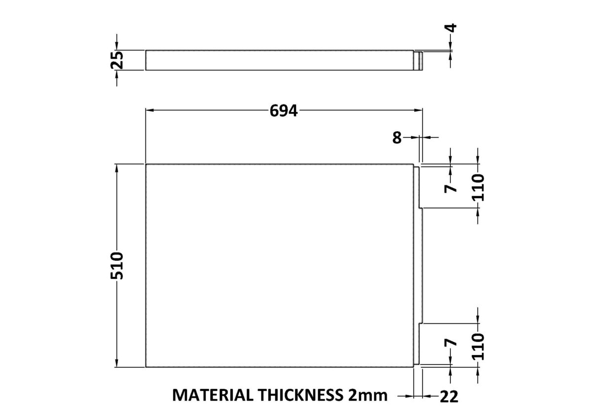 Acrylic End Panel (700mm) - Image 2