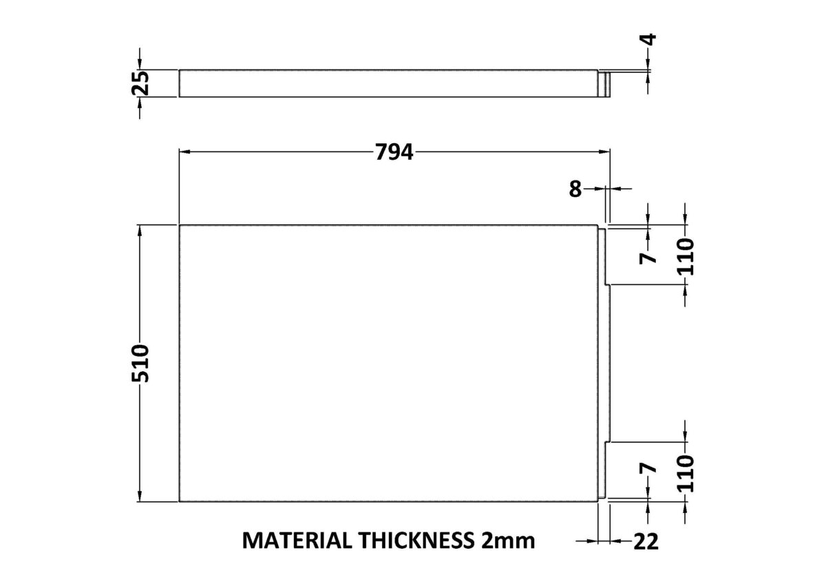 Acrylic End Panel (800mm) - Image 2