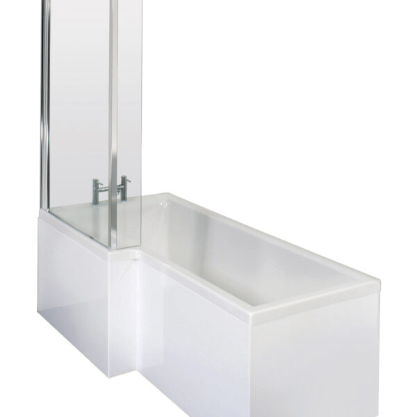 1700mm Left Hand Square Shower Bath Set