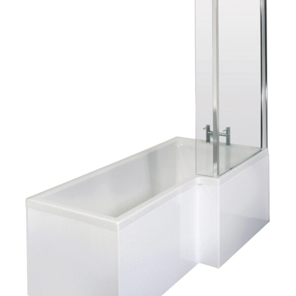 1500mm Right Hand Square Shower Bath Set