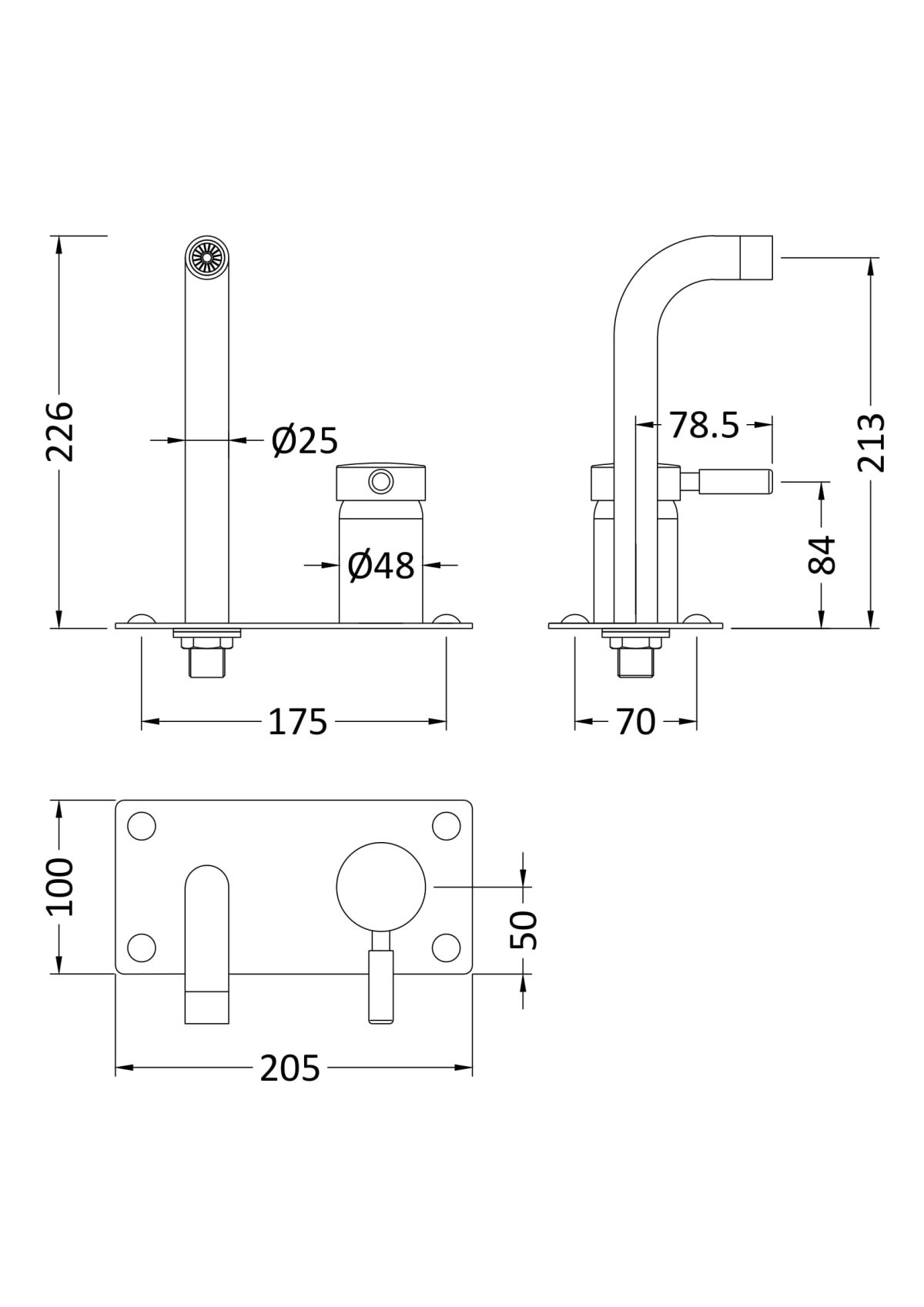 Wall Mounted Basin Bath Filler - Image 2