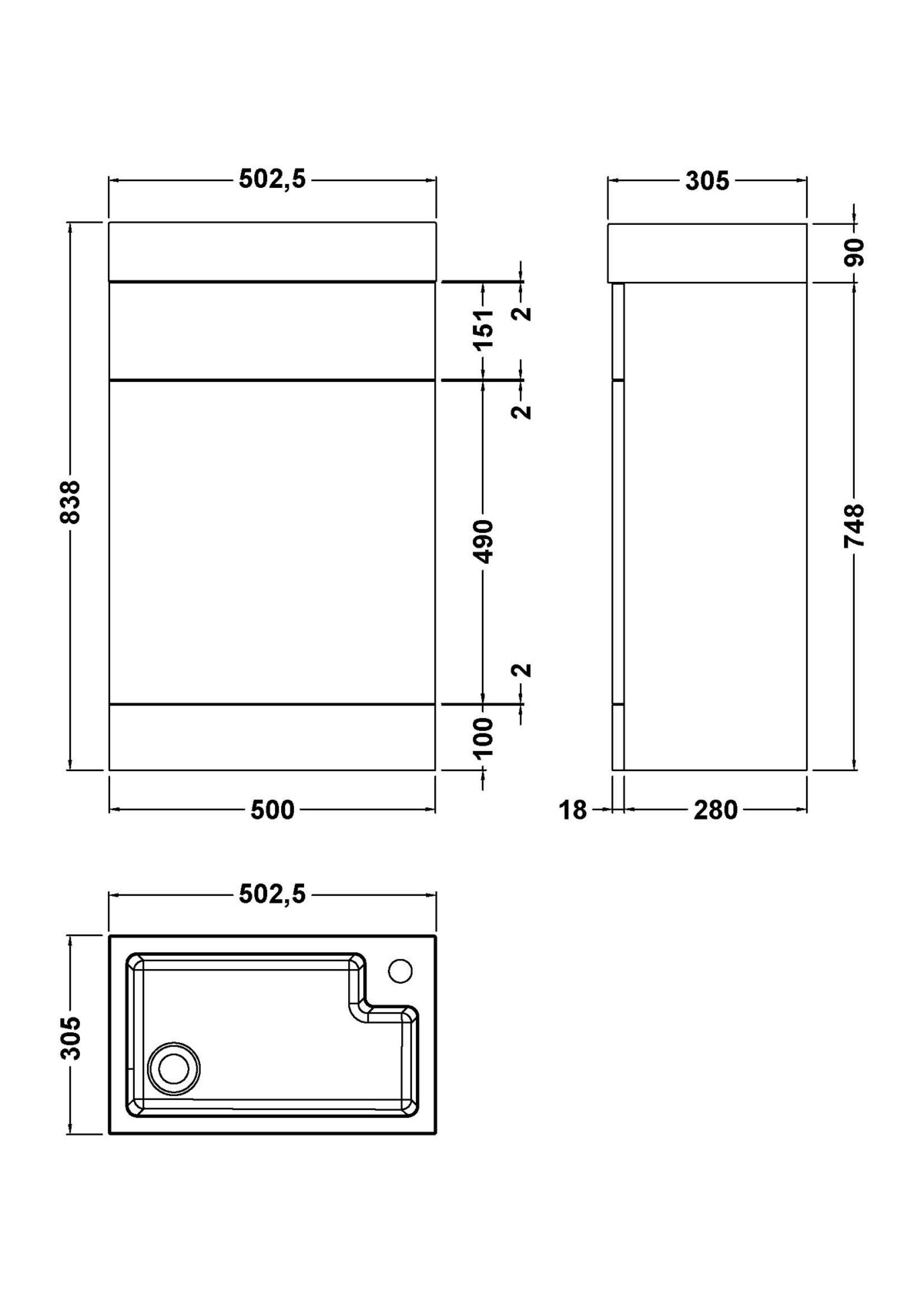500mm Basin & WC Unit - Image 3
