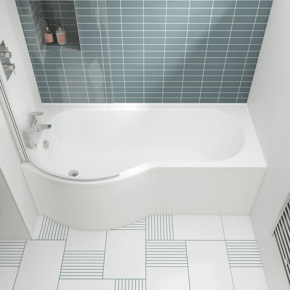 1700mm Left Hand P-Shaped Bath - Image 2